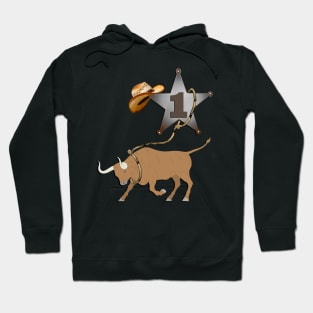 Western Cowboy Rodeo Number One Bull Rider Gifts Hoodie